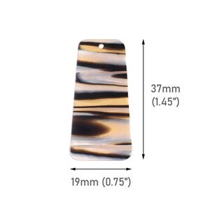 May include: A brown and white patterned plastic pendant with a hole at the top. The pendant is 1.45 inches tall and 0.75 inches wide.