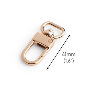 2 Gold Snap Hooks with Swivel, 1.6" Inch, Metal, For Designer Purse Chain Straps, Bag Making and Lanyard Clips, Hardware Supply, RG153-41-GP