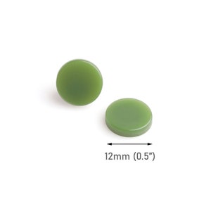 4 cabochons vert mousse, 12mm, pièces de boucle d'oreille en acrylique, dos plats en résine, plats non percés, petites cabines rondes, bits de scrapbooking, LAK072-12-GN09