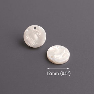4 Pearl White Charm Beads, 12mm, Pearlescent Ivory, Simple Charms for Bracelets and Necklaces, Resin Jewelry Craft Findings, CN324-12-W11