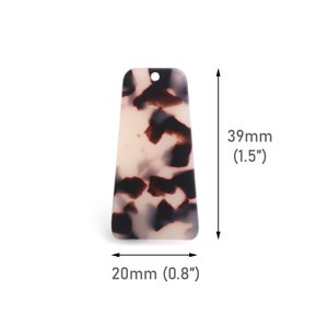 2 Trapezoid Pendant, Blonde Tortoise Shell Earring Charms, Beige Resin Beads, Acetate Acrylic Charms, Tortoise Shell Supply, DX052-38-WT