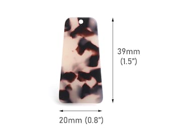 2 Trapezoid Pendant, Blonde Tortoise Shell Earring Charms, Beige Resin Beads, Acetate Acrylic Charms, Tortoise Shell Supply, DX052-38-WT