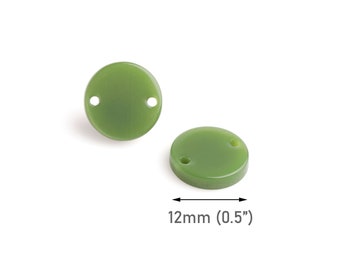 4 Moosgrüne Perlenverbinder mit 2 Löchern, 12mm, Scrapbooking Verzierung, Halskette Acetat Acryl Charms, Ohrring Links, CN303-12-GN09