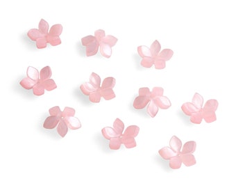 4 petits capuchons de perles de fleur rose perle, 12mm, 1 trou, acrylique, mini perles de marguerite, accessoires de bijoux, adorable kawaii, perle de goujon d'oreille, FW108-12-PK67