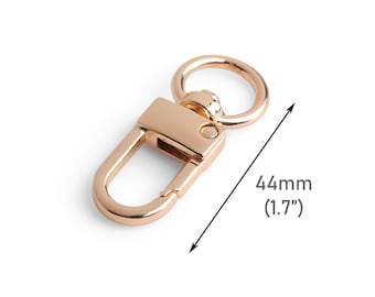 2 ganchos de presión dorados de diseñador con giratorios, 1.7 in, metal, anillos de sujeción de correa de monedero de repuesto, fabricación de bolsos, clips de cordón, RG151-44-GP