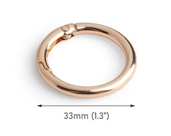2 Große Gold Spring Gate Clips, 1,3 "Zoll, Karabiner aus Metall, für Geldbörsen und Taschenketten, Push Gate O-Ringe, Nähzubehör, RG150-33-GP