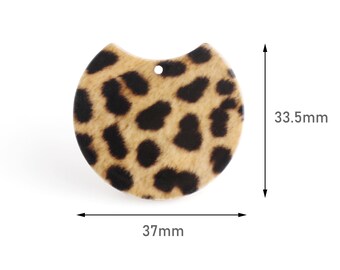 2 Hellbraune Leopardenmuster-Perlen, Gepard-Druck-Anhänger, Mode-Perlen-Charme, Bedruckte Acrylrohlinge, Lucite-Schmuckzubehör, CN196-37-LP01