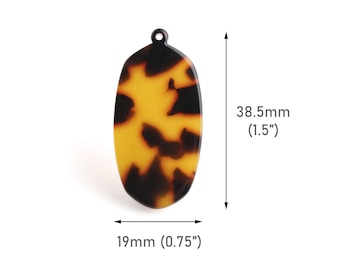 4 amuletos hexagonales largos en carey, 38,5 x 19 mm, forma de paleta, espacios en blanco para pendientes de acrílico, 1 orificio, accesorios para manualidades y joyería, DX130-38-TT