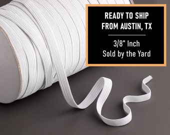 3/8" inch wit elastisch koord voor maskers, 1 yard, DIY gezichtsmasker 8 mm breed, rekbare elastische oorlussen, dun elastisch touw, snelle verzending vanuit de VS
