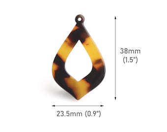 4 ciondoli per orecchini Boho in guscio di tartaruga, 38 x 23,5 mm, ciondoli di lusso di design, perline marquise, occhio di cavallo, componenti di gioielli, TD095-38-TT