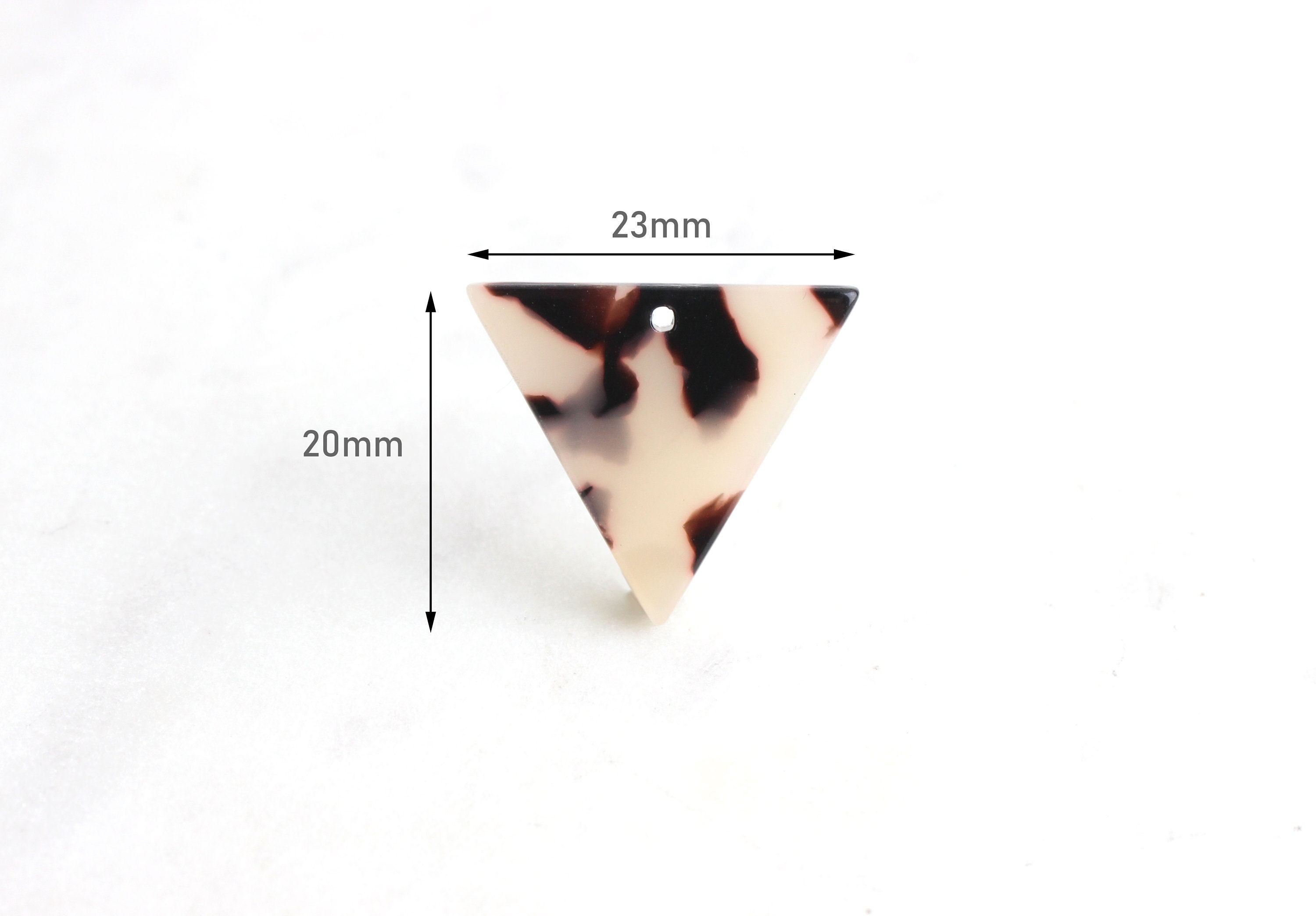 4 White Tortoise Shell Earring Triangles 20mm X 23mm, Plexiglass Shapes ...