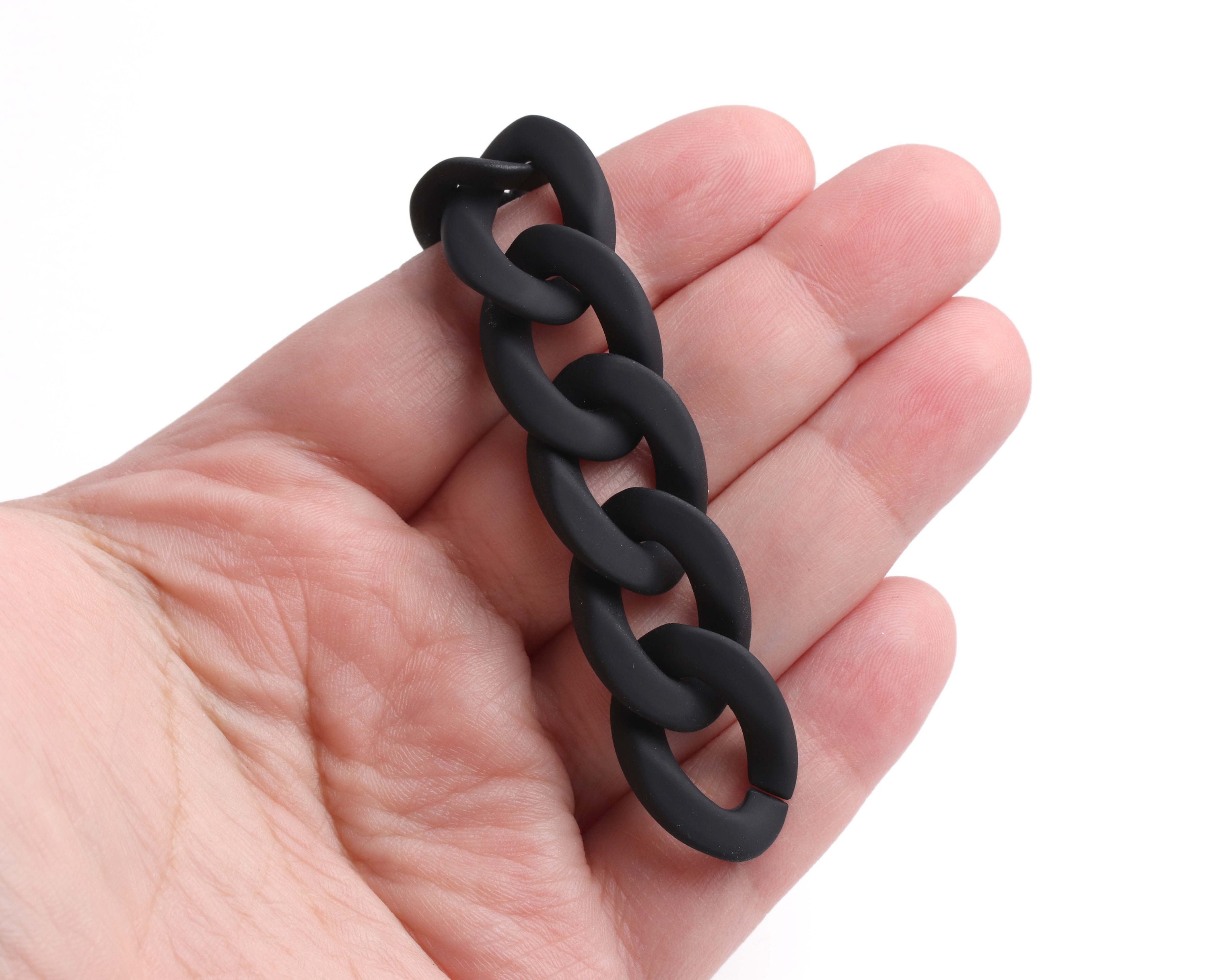 1ft Matte Black Chain Links 24 x 17mm DamesTasband Flat Etsy