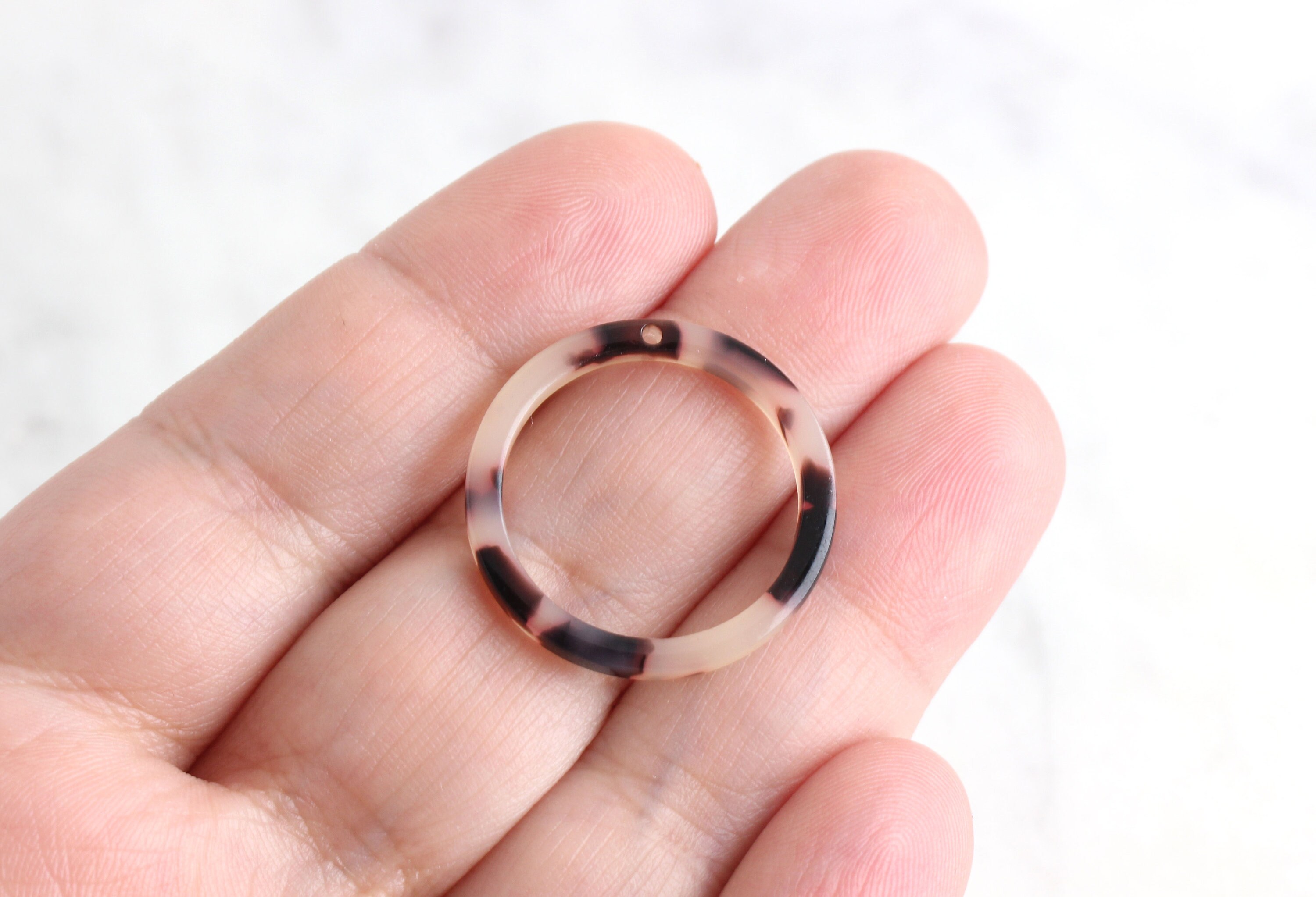 4 Thin Rings Tortoise Shell, 24mm Circle Connectors, 1 Inch Circle ...