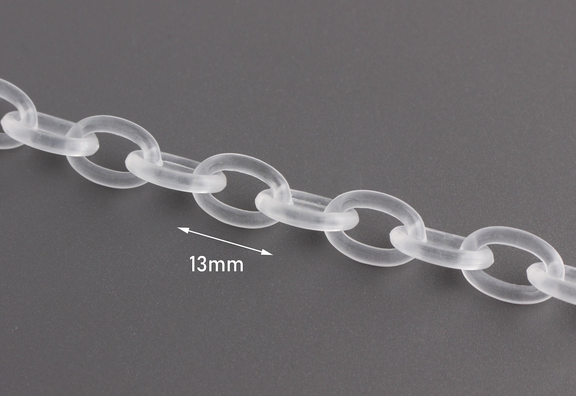 Frosted Chain 9ft Frosted Acrylic Chain, 13 X 9mm, Closed Chain Links, Matte White ...