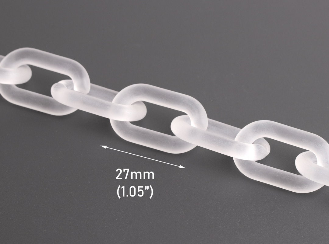 Frosted Chain 1ft Frosted Chain Links in Matte Crystal White, 27 X 16mm, Paperclip ...
