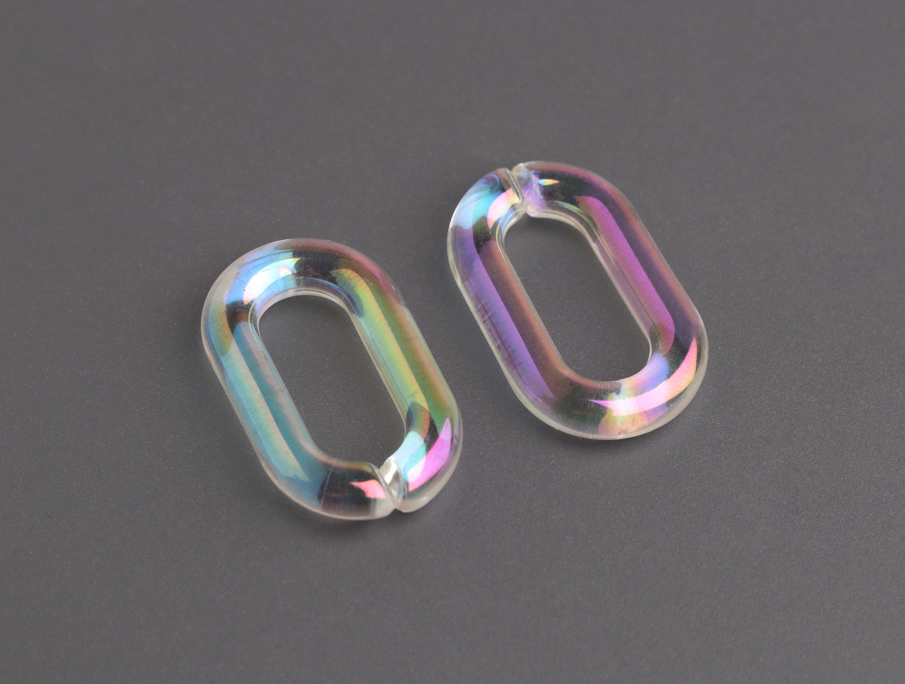 1ft Opal White Acrylic Chain Links 23 X 17mm Holographic 