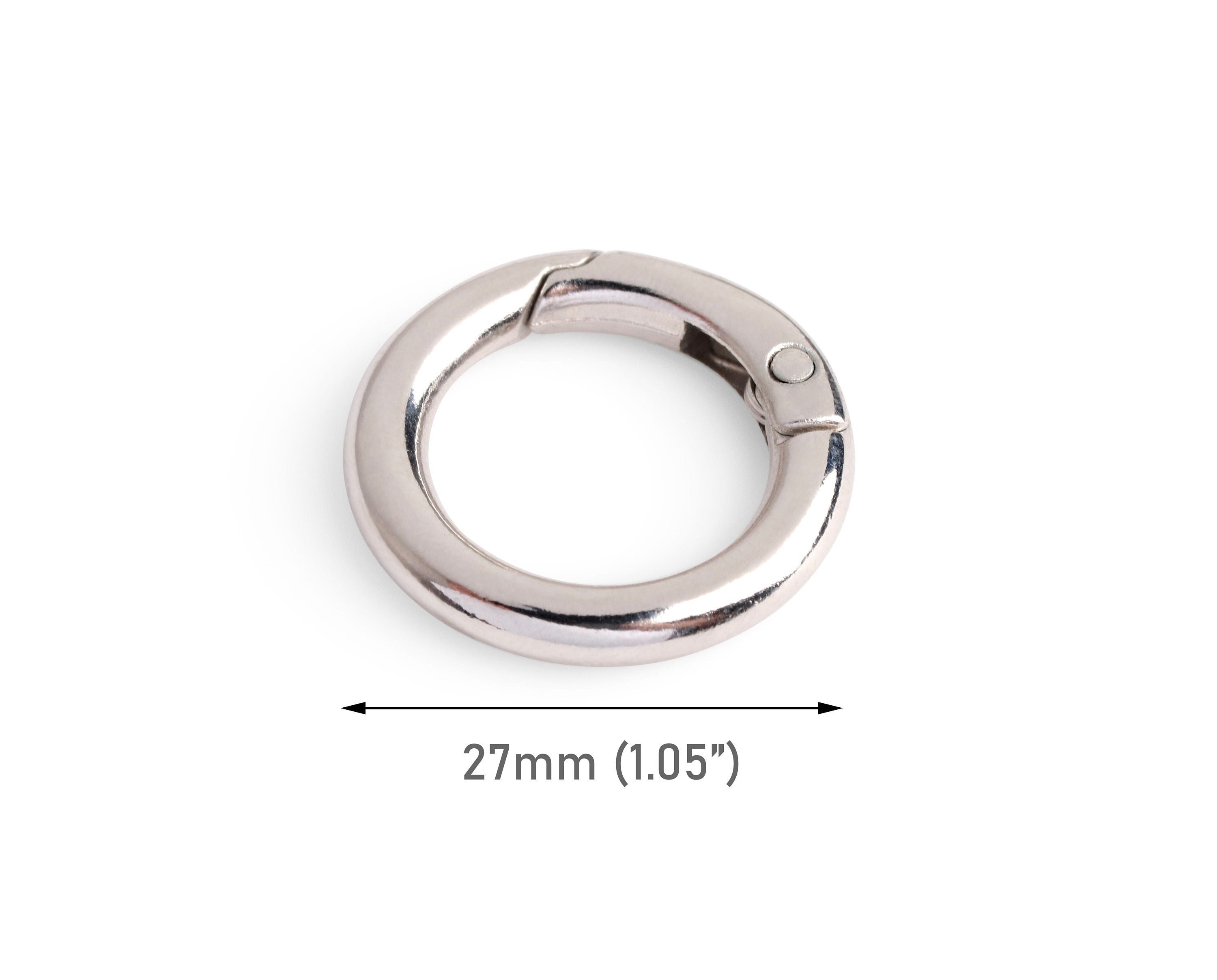 2 Gold Spring Gate Clips, Bag and Purse Strap Attacher Rings, O Ring, Round  Carabiner, Zinc Alloy Metal, 1.05 Inch