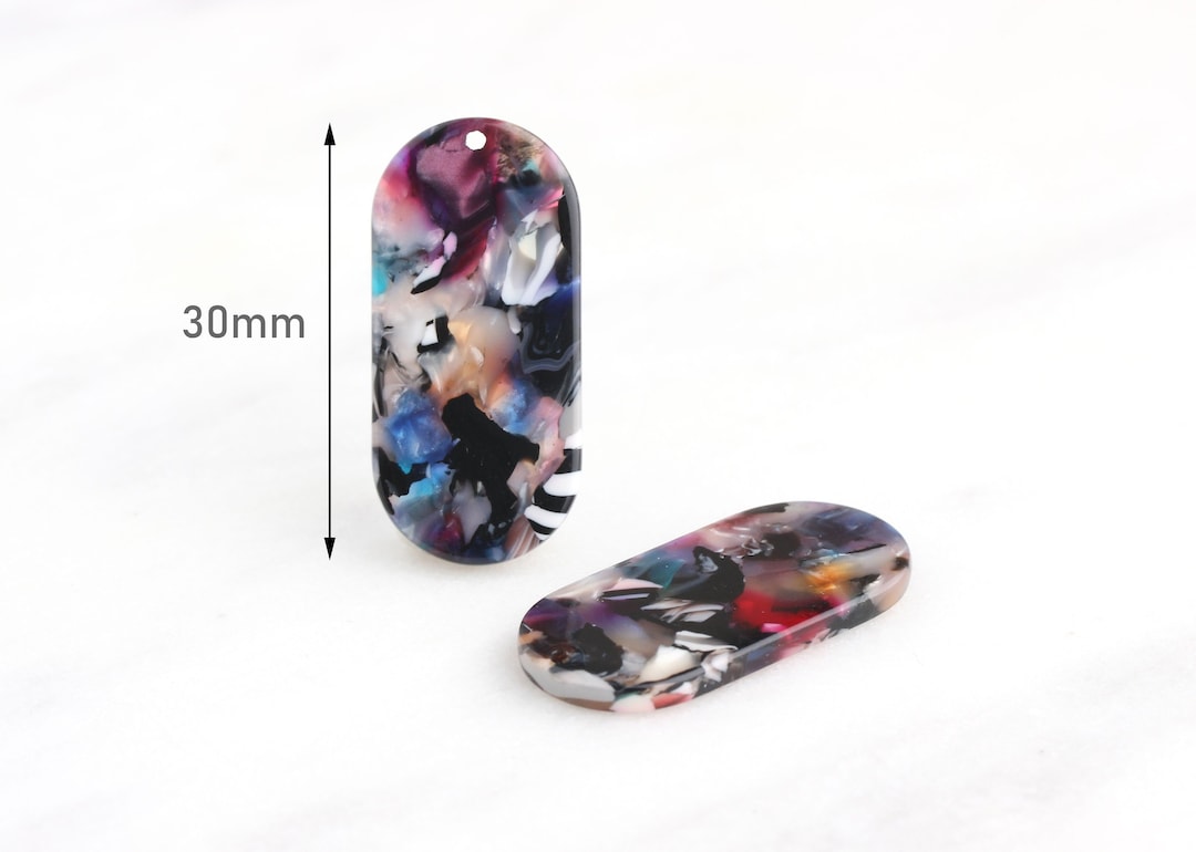 Tortoise Shell Tag 4 Mini Dog Tag Blanks, Multicolor Tortoise Shell Drops, Large Rectangle ...