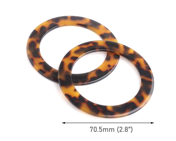 2 個のべっ甲リング、70.5 mm、2.8 インチ、アクリル製水着リング 