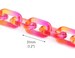 1ft Ombre Pink and Yellow Acrylic Chain Links, 31 x 19mm, Transparent Plastic Chain, Kawaii Colorful Chunky Purse Chain, CH164-31-2PKY