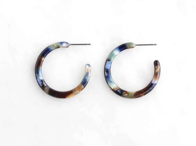 Thin Hoop Earring Making Parts in Neutral Earth Tones 1 Pair Etsy