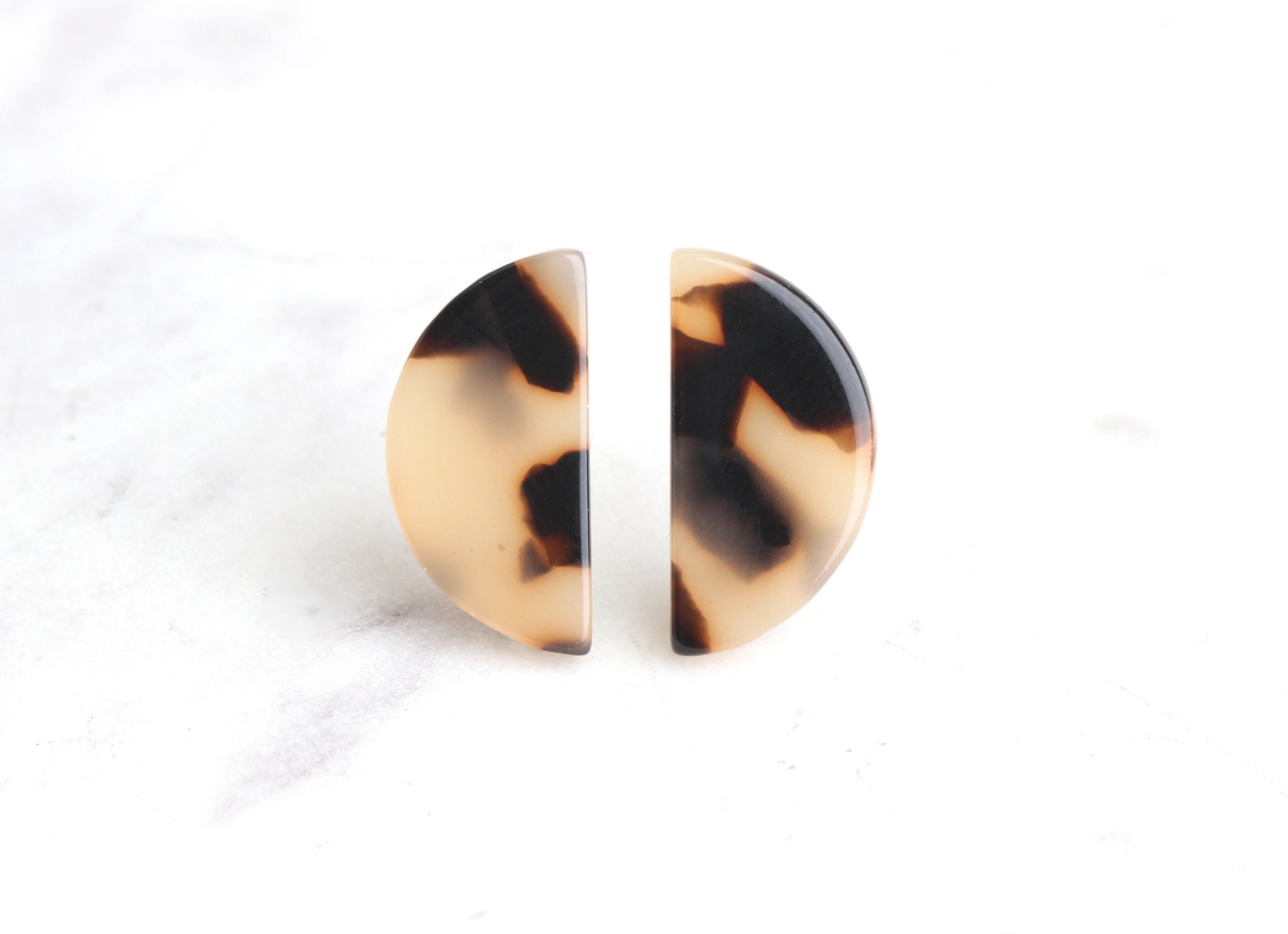 4 Blonde Tortoise Shell Half Moon Shapes 20x10 Mm Faux Turtle - Etsy