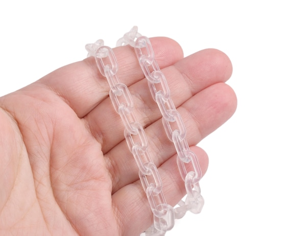 クリアチェーン 1 フィート透明クリアチェーン、13.5 x 7.5 mm、プラスチック、小型