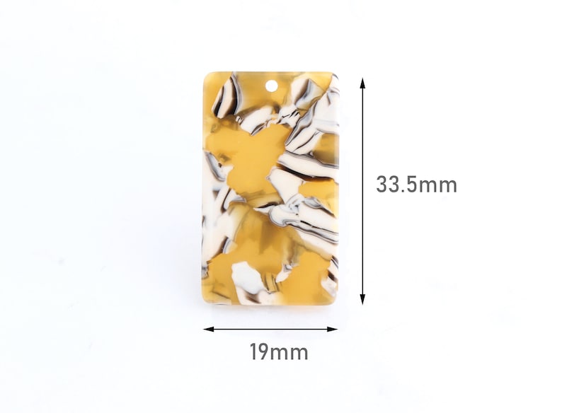 Yellow Acetate Charm 2 Yellow Dog Tag Pendant Military Dog Tag Blanks Rectangle Bar Pendant DX042-34-YWB Tortoise Shell Necklace Blanks