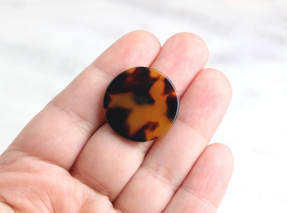 4 Tortoise Shell Round Circles, Plastic Blanks Resin Tortoise