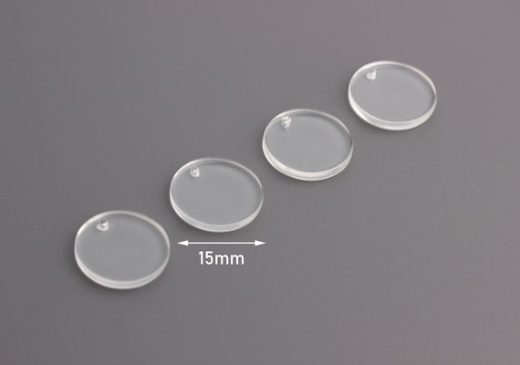 4 cercles acryliques transparents, disque de 15 mm, disque acrylique  transparent clair, breloque en lucite, porte-clés en acrylique, pièces  vierges de boucle d'oreille en acrylique CN135-15-CLR -  France