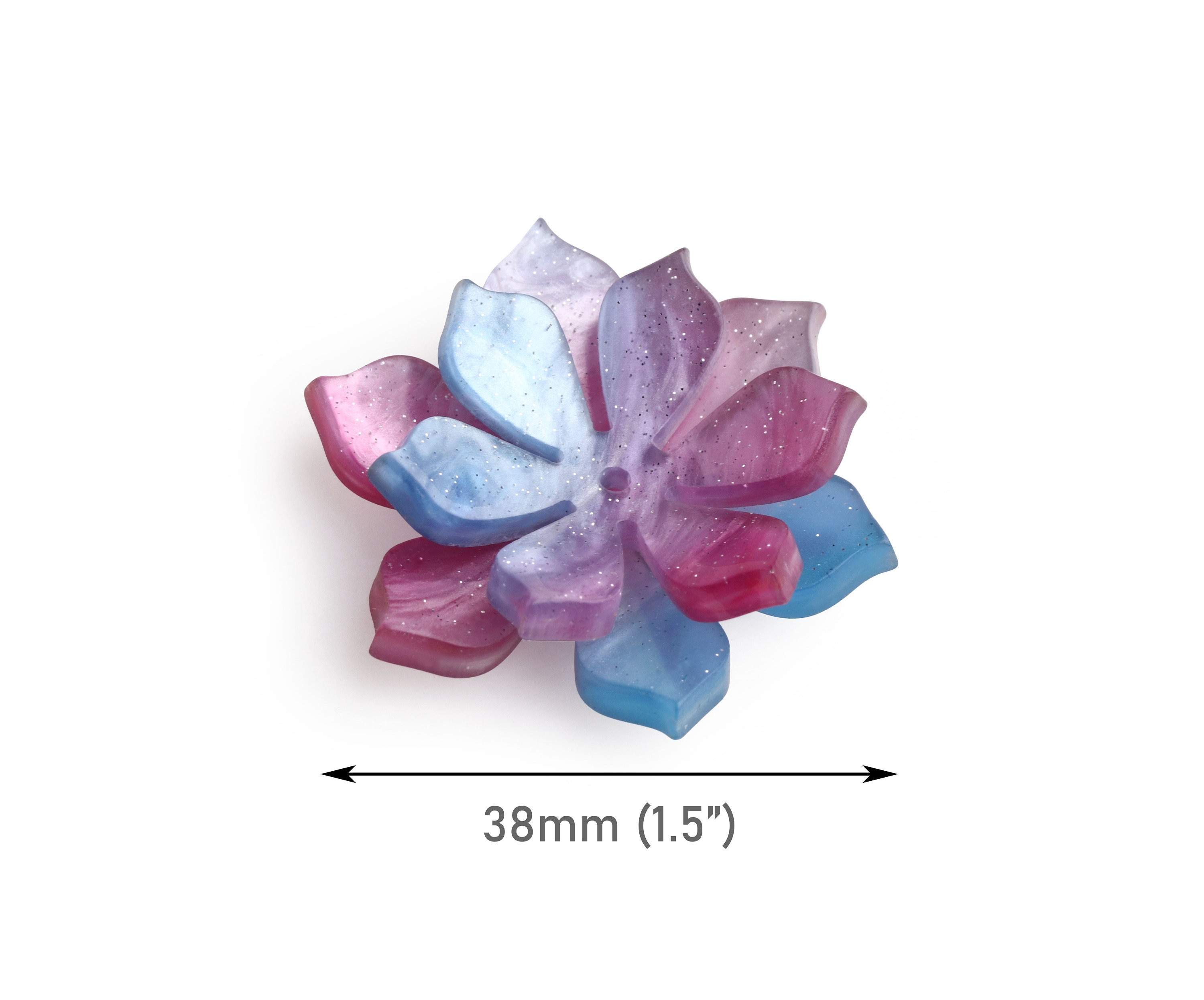 2 perles de fleur de lotus, comprend 1 petite et 1 grande, 1,5 pouces, perles de fleurs en acrylique scintillant, bleu et violet, dégradés de deux tons, FW093-MC34 - France 2 perles de fleur de lotus, comprend 1 petite et 1 grande, 1,5 pouces, perles de fleurs en acrylique scintillant, bleu et violet, dégradés de deux tons, FW093-MC34 - France