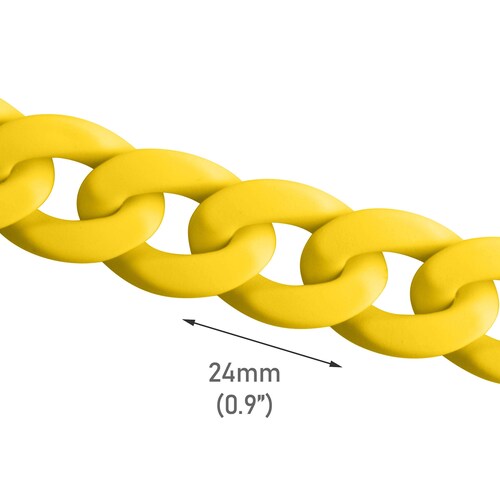 1ft Matte Yellow Plastic Chain Links 24 X 17mm Twisted Curb - Etsy
