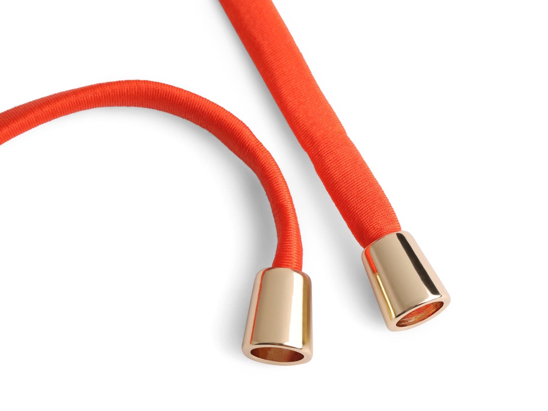 2 Gold Cord Ends, 5mm and 8mm Openings, for Swimsuit Strings, Bikini