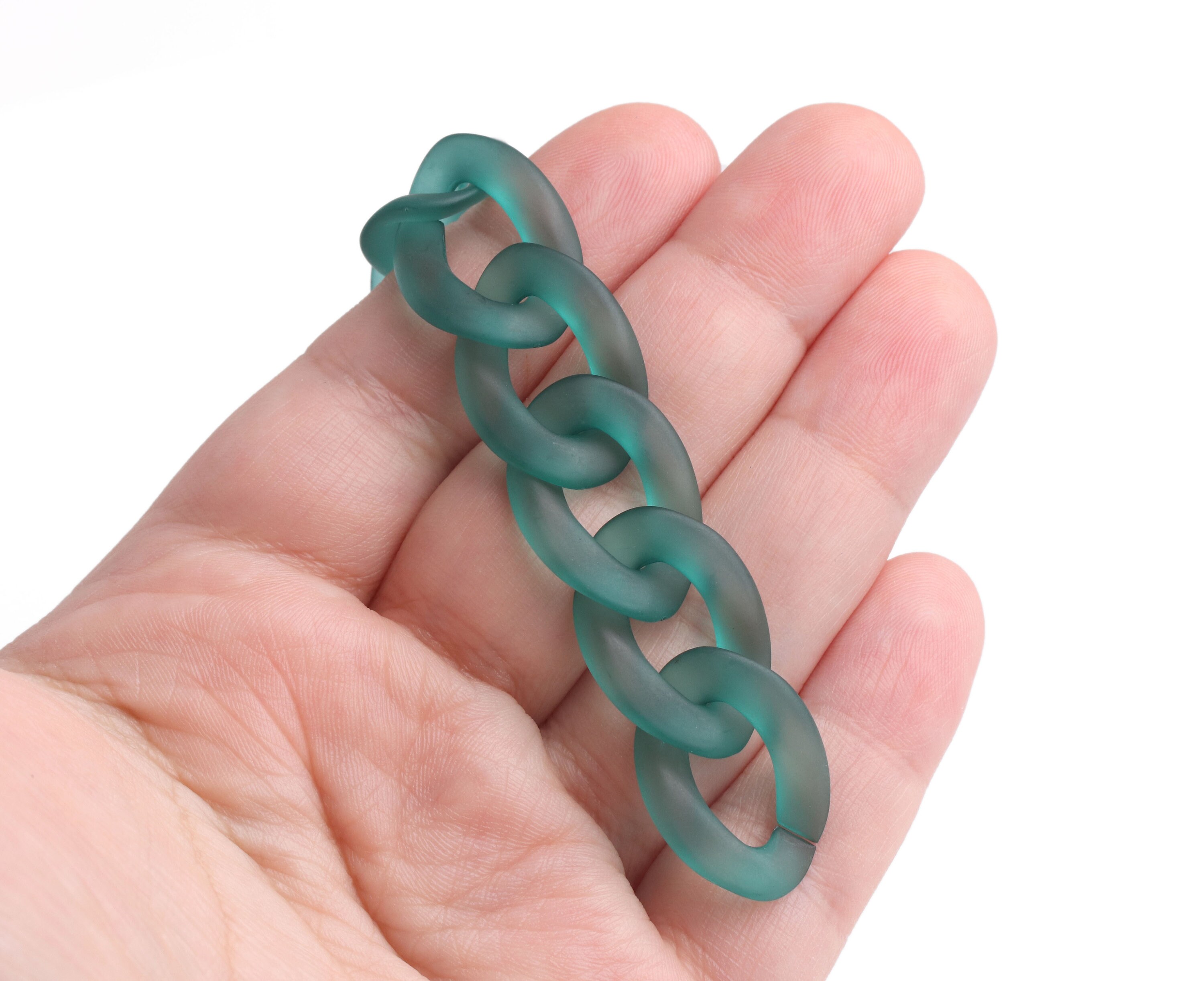 1ft Frosted Dark Green Chain 23 X 17mm Plastic Chain for Etsy