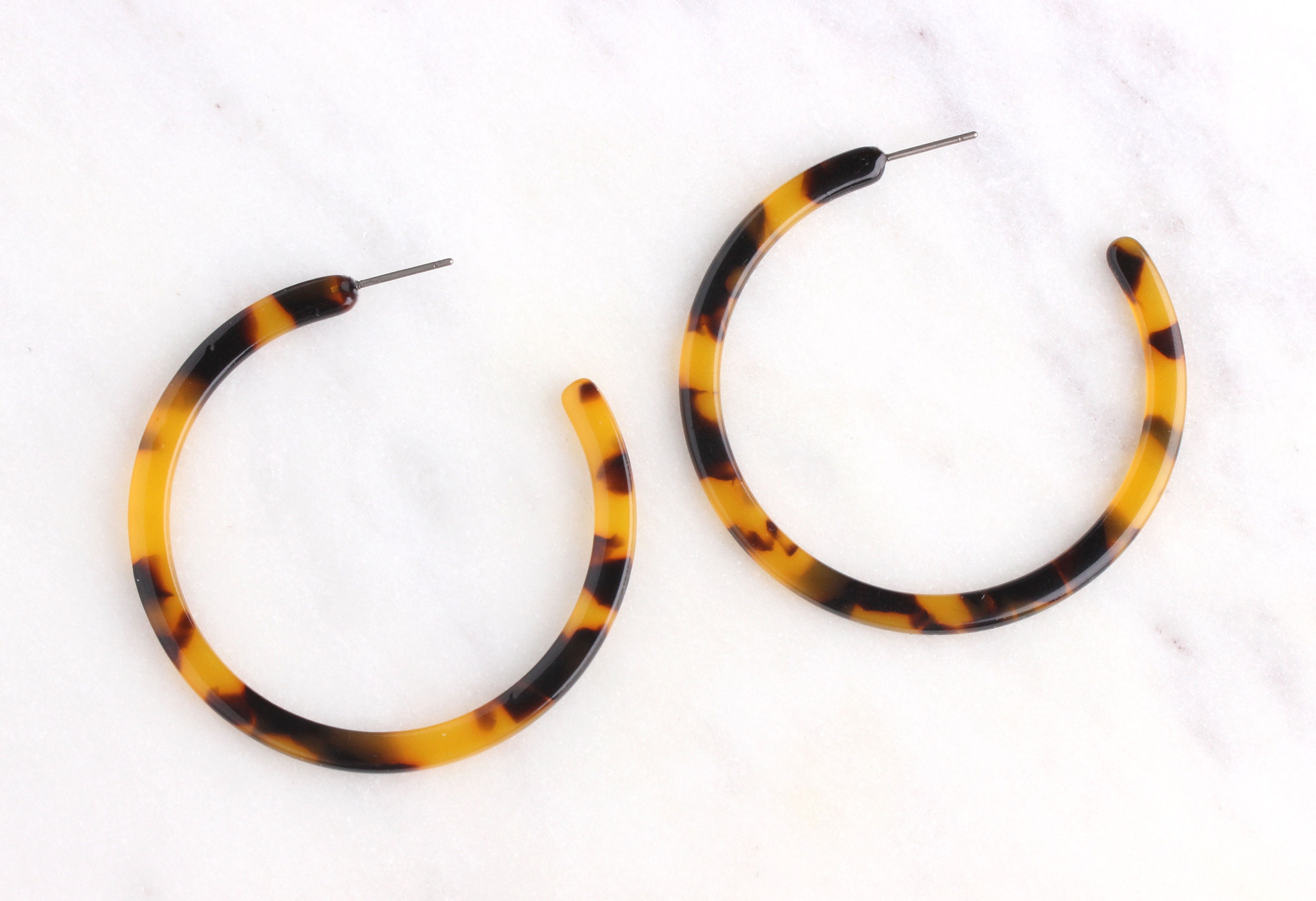 Tortoise Shell Earrings Components 1 Pair Tortoiseshell Etsy