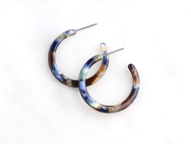 Thin Hoop Earring Making Parts in Neutral Earth Tones 1 Pair Etsy