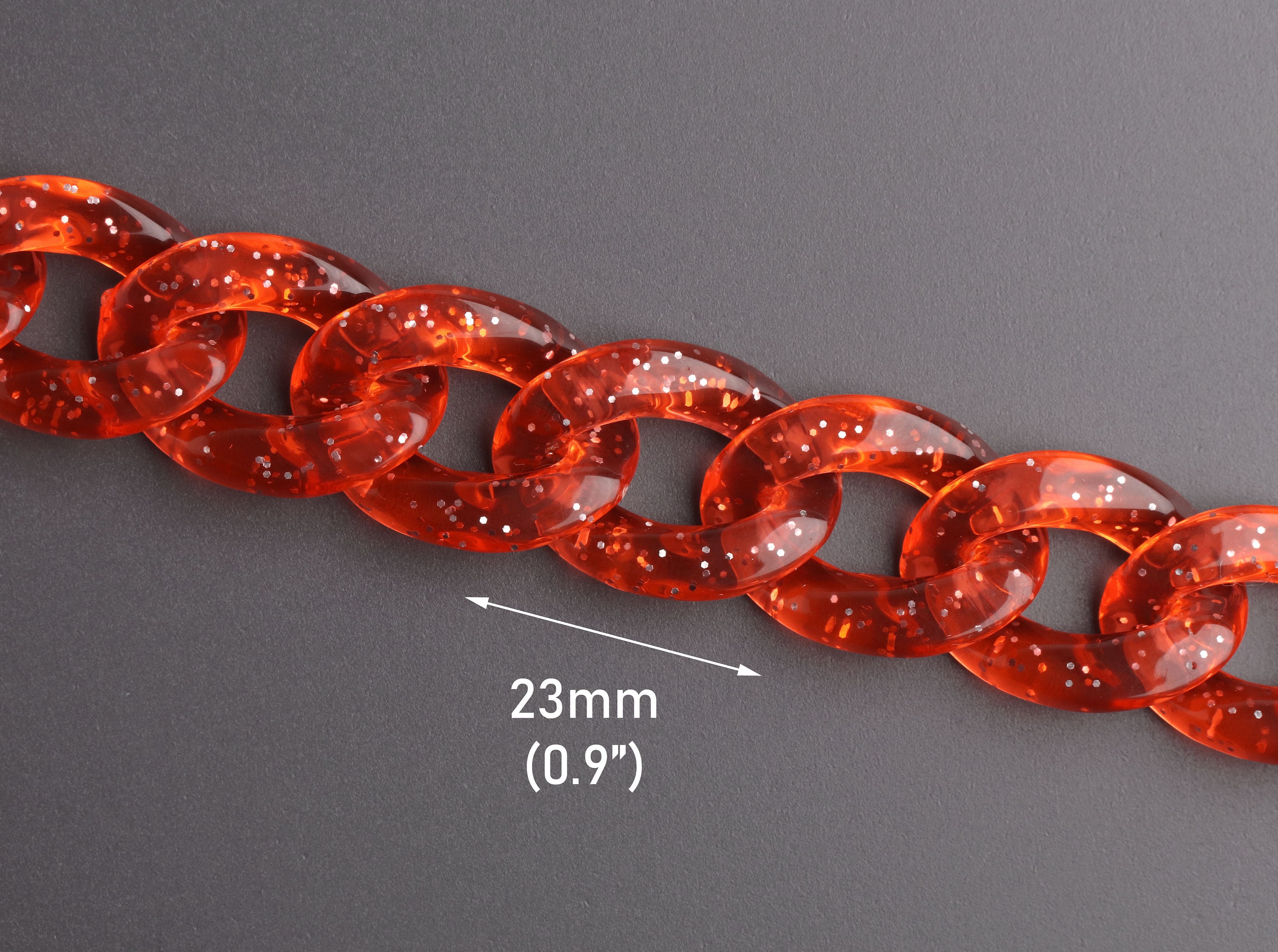 プラチェーン23mm*17mm【カラー／ラメ／グラデ／メタル】アクリル 