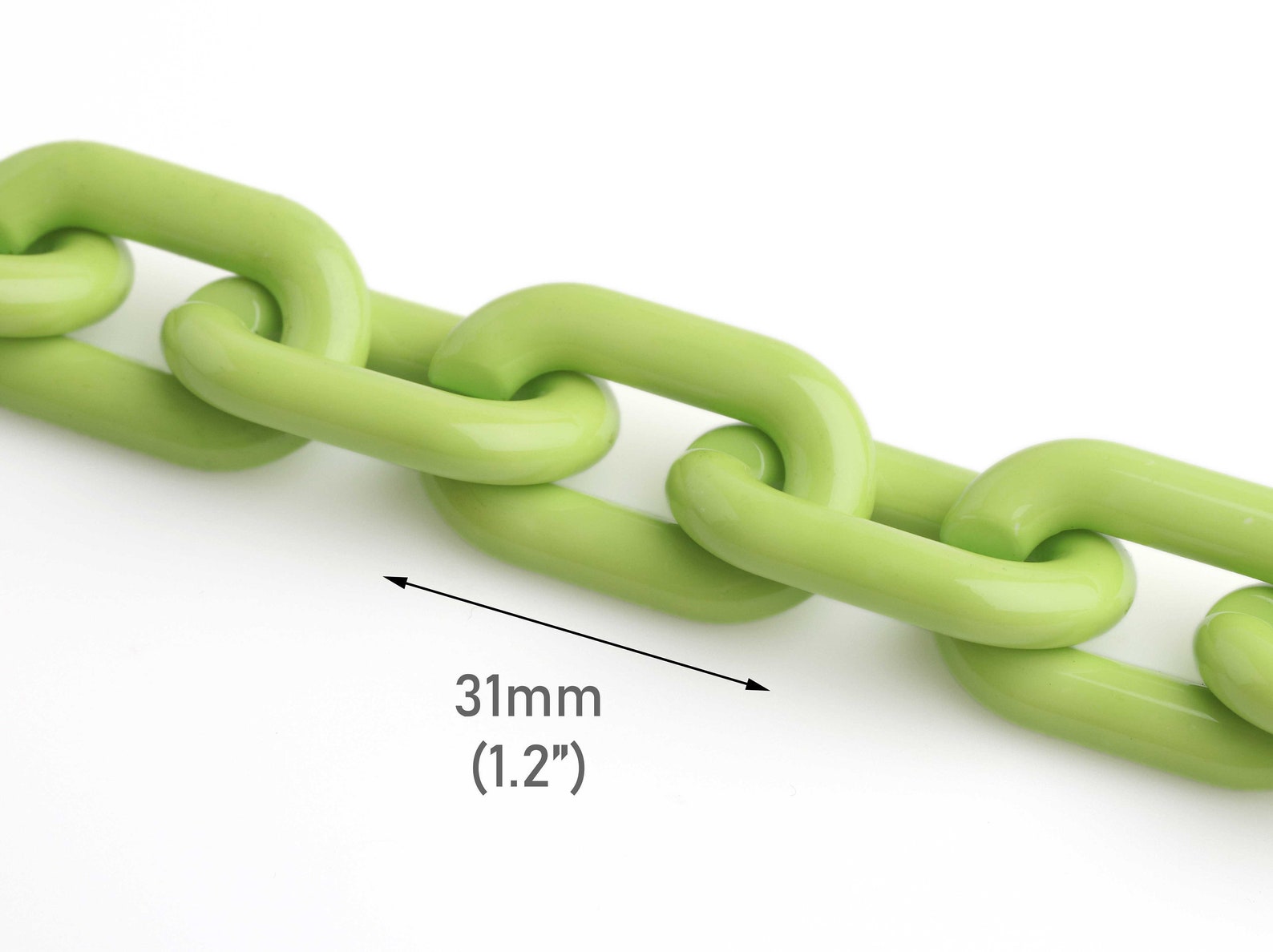 1ft Lime Green Plastic Chain Links 31 X 19mm Acrylic Purse Etsy