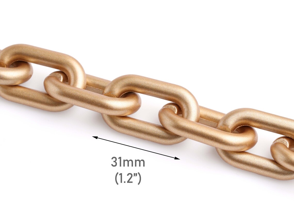 1ft Matte Gold Plastic Chain Links 31 X 19mm Satin Finish Etsy