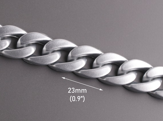 1ft Matte Silver Acrylic Chain, 23x17mm, Individual Loose Link, Lightweight Plastic Chain Link, Replacement Purse Chain Strap, CH055-23-SV02