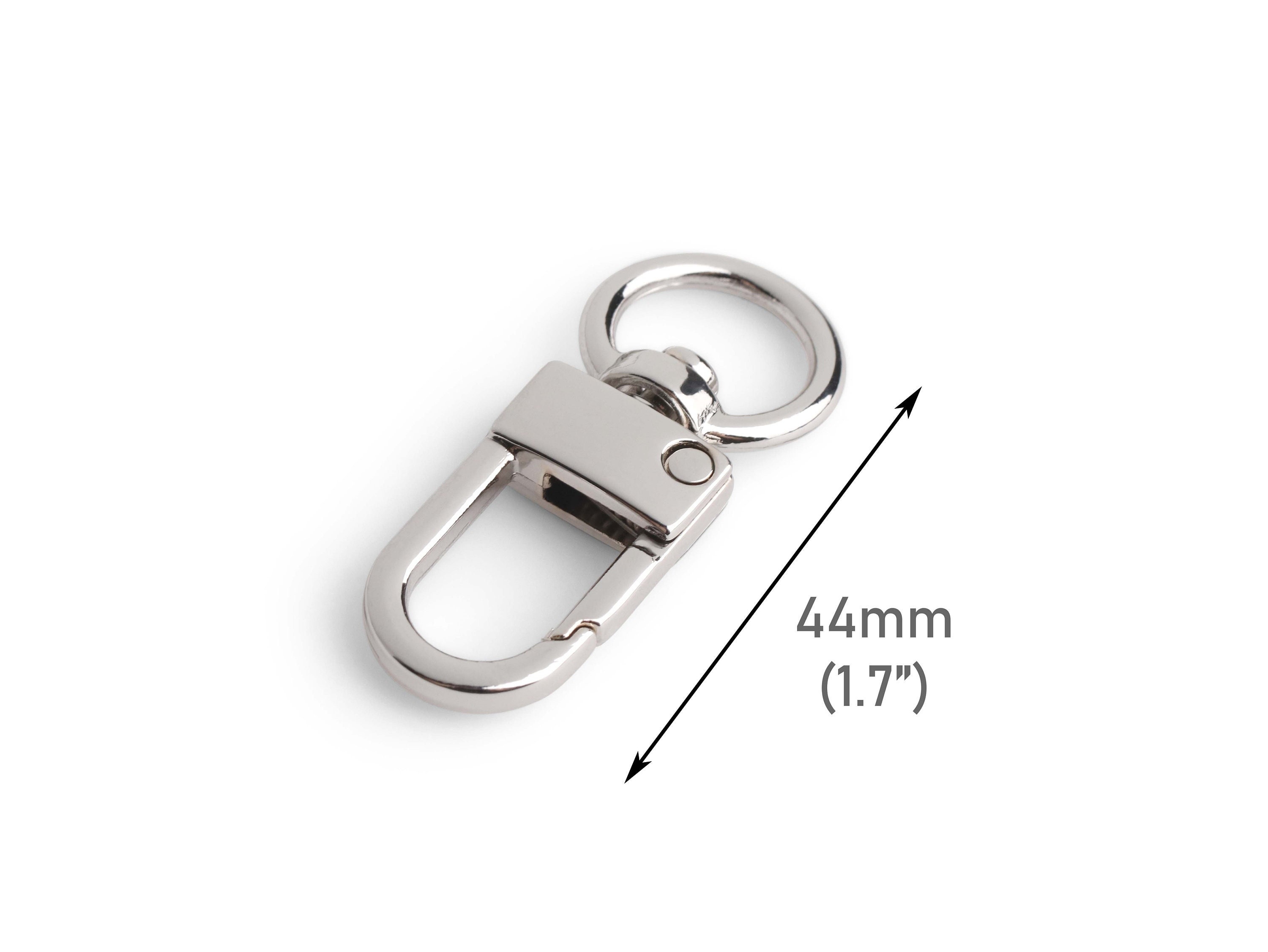 2 Designer Silver Snap Hooks With Swivel, 1.7
