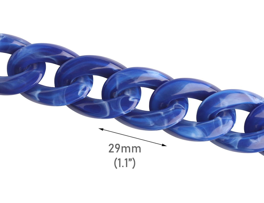 Blue String Chain 1ft Lightning Blue Acrylic Chain Links, 29 X 21mm, Electric Blue Chain ...