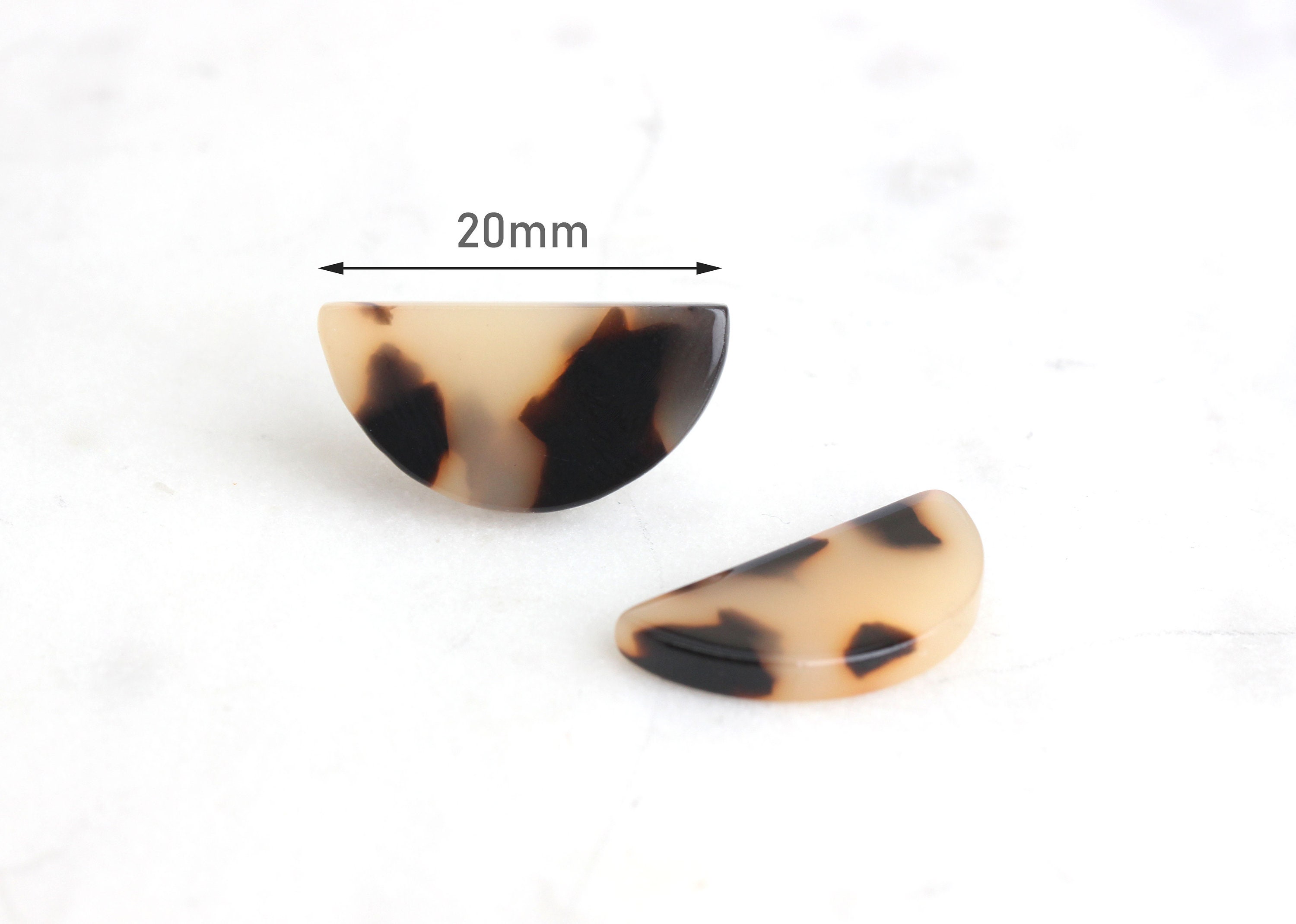 4 Blonde Tortoise Shell Half Moon Shapes 20x10 Mm Faux Turtle - Etsy