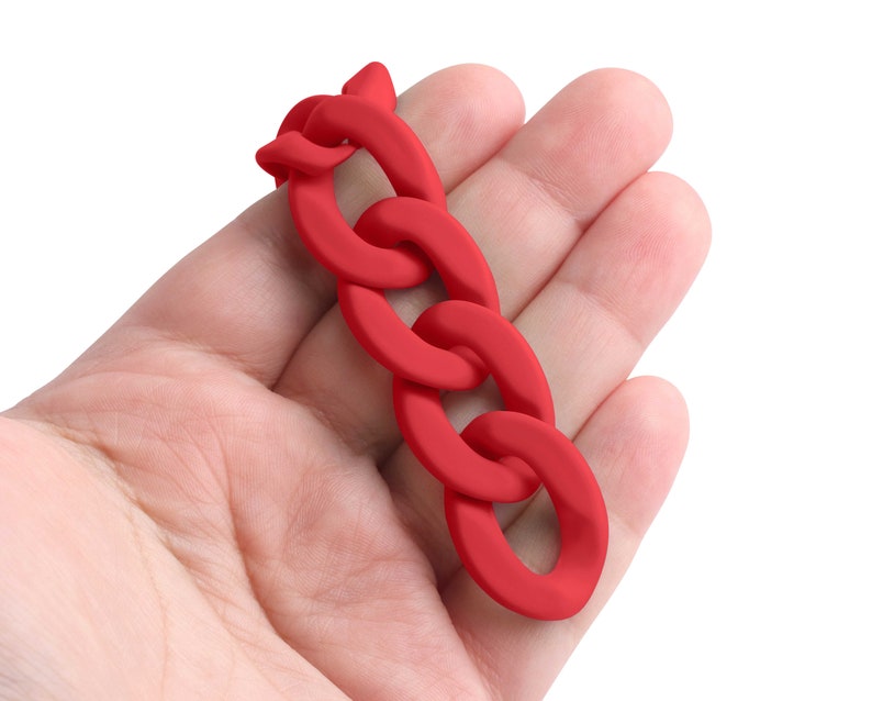 1ft Matte Red Plastic Chain Links 28 x 20mm Huge Chain for Etsy