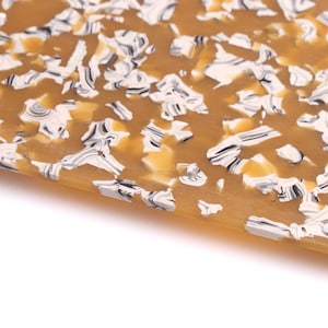 Yellow Sunflower Tortoise Shell Sheet, 19.6 x 8 Inch, 2.5mm Thick, Cellulose Acetate Sheet Blanks, Plastic for Laser Cutting, ACS005-YWB