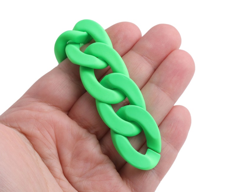 1ft Large Matte Neon Green Plastic Chain Links 30 X 20mm Etsy