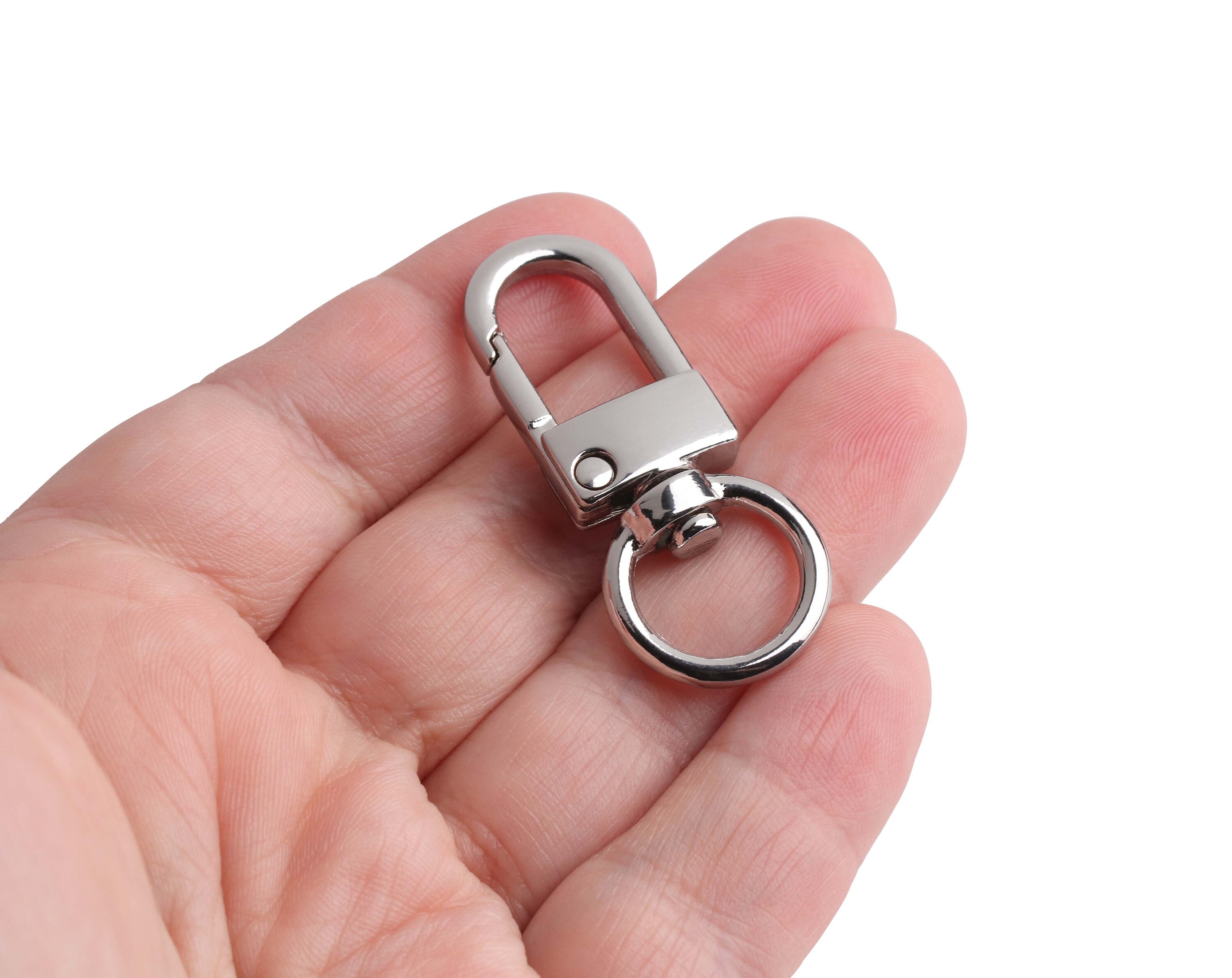 2 Designer Silver Snap Hooks With Swivel, 1.7
