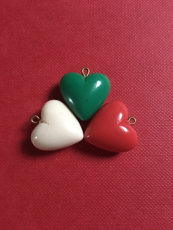 plastic heart charms