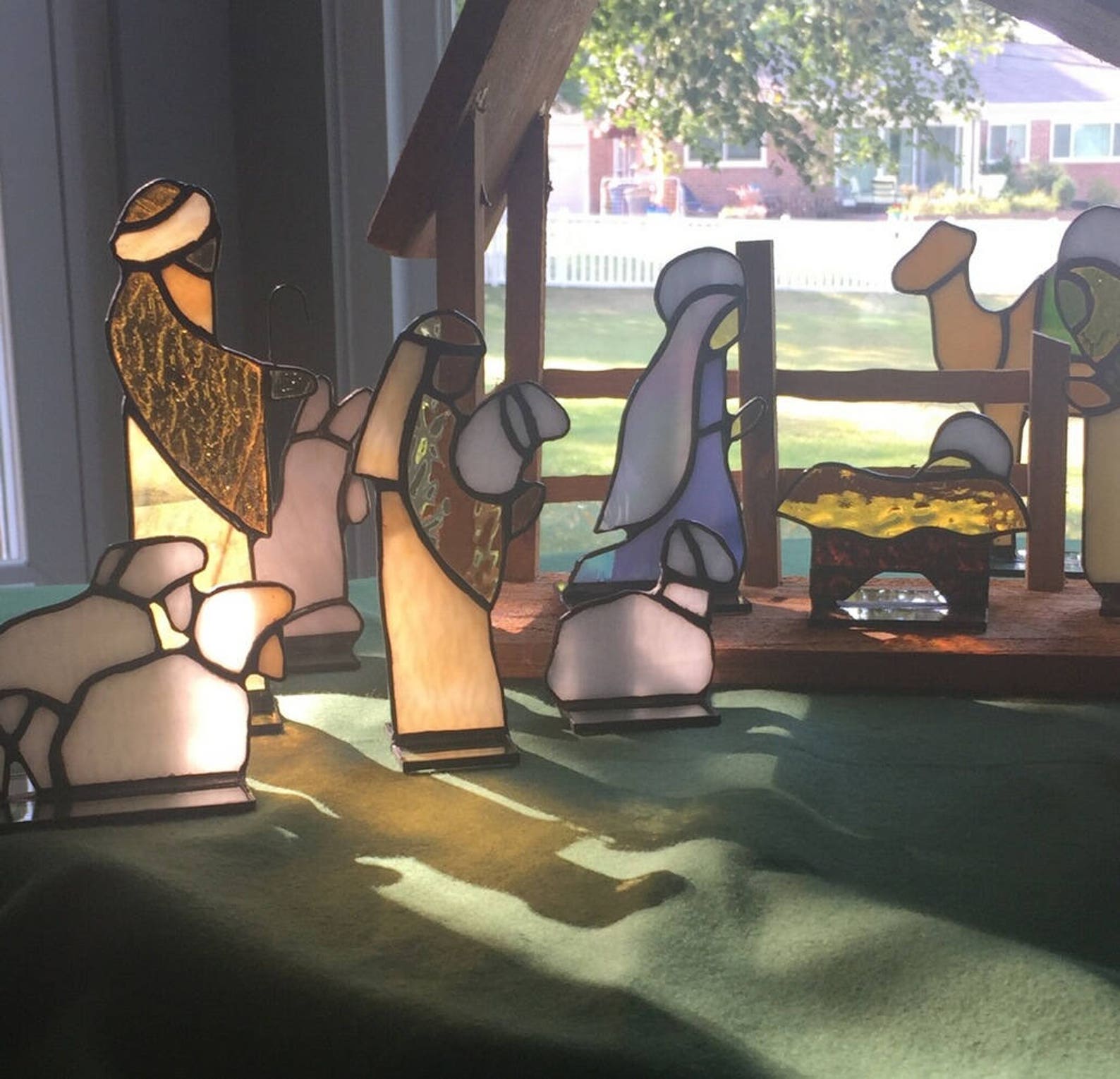 Stained Glass Nativity Set Stained Glass Christmas Nativity Etsy