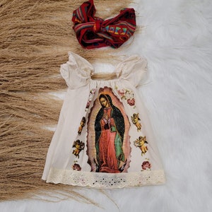 Traje de Virgencita // Vestido de Virgen María // Mono de Virgen de Guadalupe // Vestido de Señora de Guadalupe // Traje mexicano para niña // Virgen María